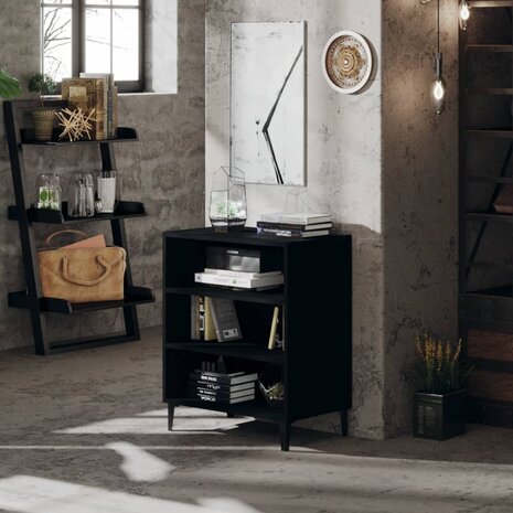 Dressoir 57x35x70 cm bewerkt hout zwart 1