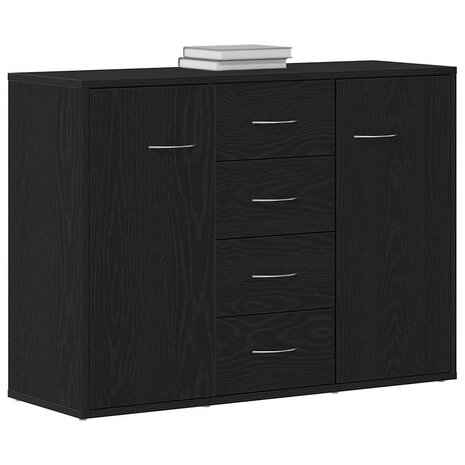 Dressoir 88x30x64 cm bewerkt hout zwart eikenkleurig 4