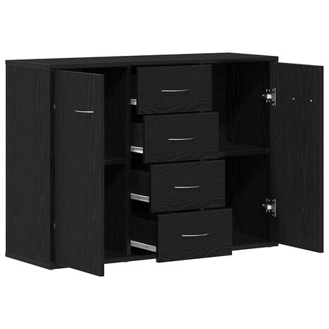 Dressoir 88x30x64 cm bewerkt hout zwart eikenkleurig 5