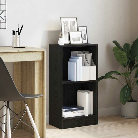 Boekenkast 40x24x76 cm spaanplaat zwart eikenkleurig 1