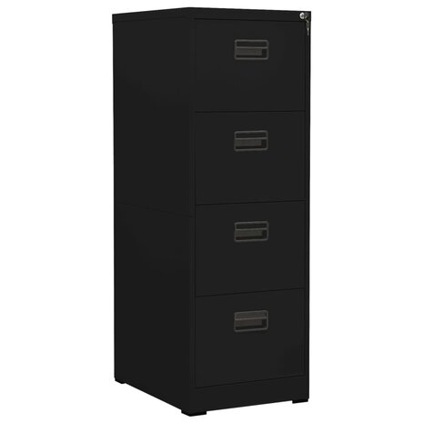 Archiefkast 46x62x133 cm staal zwart 1