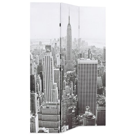 Kamerscherm New York bij daglicht 120x170 cm zwart en wit 2