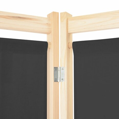 Kamerscherm met 5 panelen 200x170x4 cm stof grijs 5