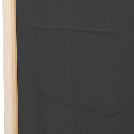 Kamerscherm met 5 panelen 200x170x4 cm stof grijs 7