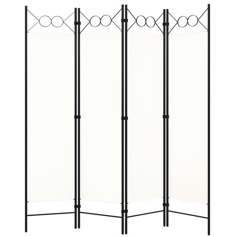 Kamerscherm met 4 panelen 160x180 cm wit 1