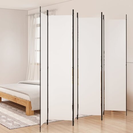 Kamerscherm met 6 panelen 300x220 cm stof wit 1
