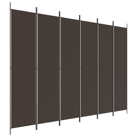 Kamerscherm met 6 panelen 300x220 cm stof bruin 2