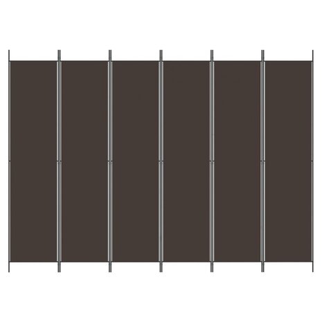 Kamerscherm met 6 panelen 300x220 cm stof bruin 3