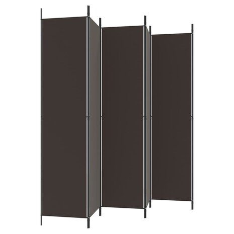 Kamerscherm met 6 panelen 300x220 cm stof bruin 5