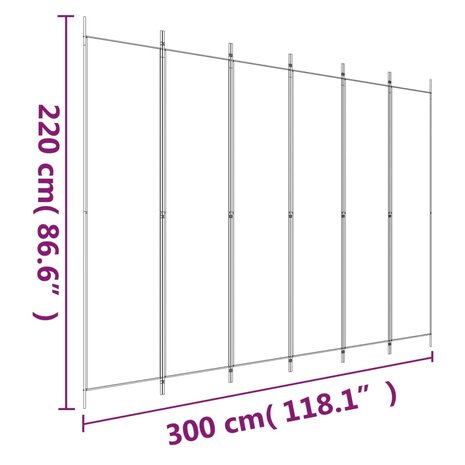 Kamerscherm met 6 panelen 300x220 cm stof bruin 8