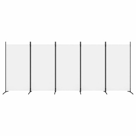 Kamerscherm met 5 panelen 433x180 cm stof wit 3