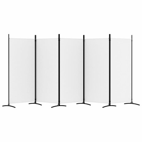 Kamerscherm met 5 panelen 433x180 cm stof wit 4