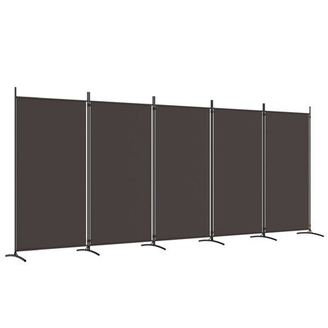 Kamerscherm met 5 panelen 433x180 cm stof bruin 2