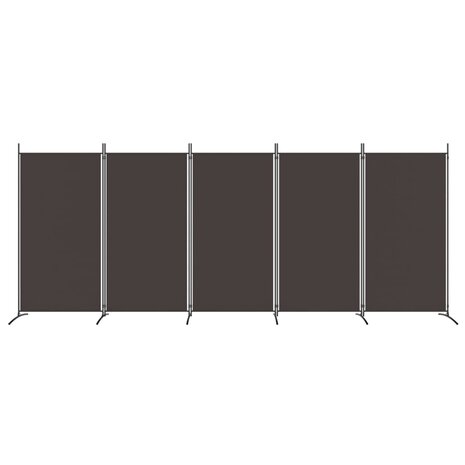 Kamerscherm met 5 panelen 433x180 cm stof bruin 3