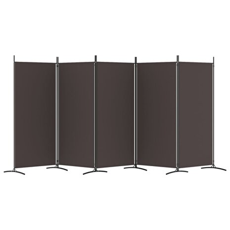 Kamerscherm met 5 panelen 433x180 cm stof bruin 4