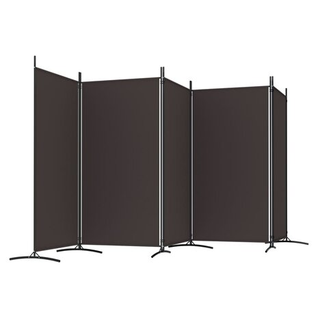 Kamerscherm met 5 panelen 433x180 cm stof bruin 5