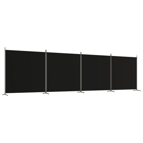 Kamerscherm met 4 panelen 698x180 cm stof zwart 2