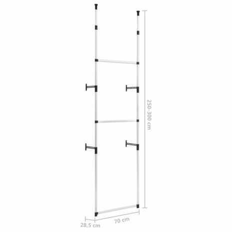 Kledingkastsysteem met stangen telescopisch aluminium 8