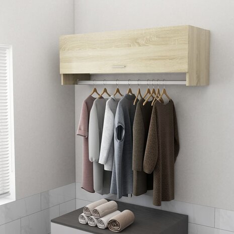 Kledingkast 100x32,5x35 cm bewerkt hout sonoma eikenkleurig 1