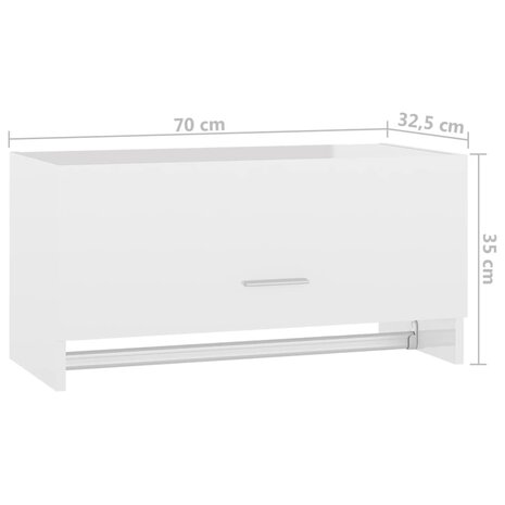 Kledingkast 70x32,5x35 cm bewerkt hout hoogglans wit 9