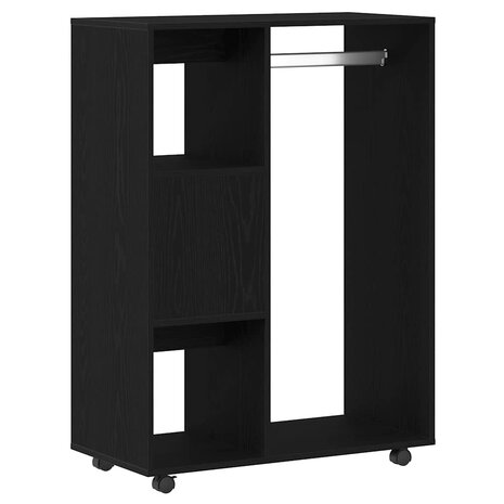 Kledingkast 80x40x110 cm bewerkt hout zwart eikenkleur 7