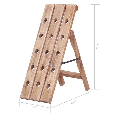 Wijnrek voor 15 flessen 26x50x70 cm massief mahoniehout 9