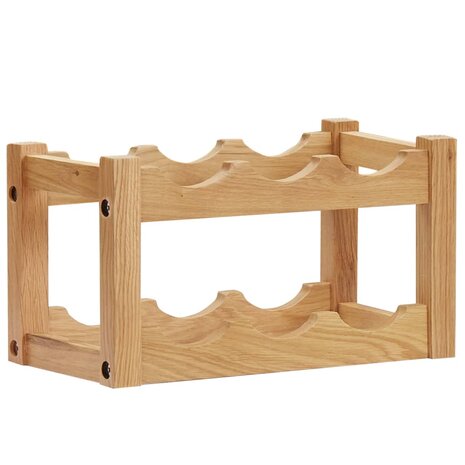 Wijnrek voor 6 flessen 37x21x21 cm massief eikenhout 1