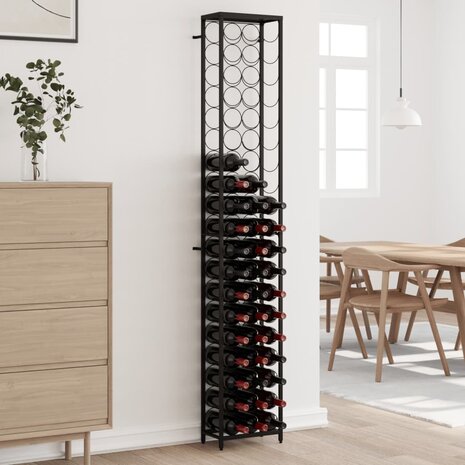 Wijnrek voor 57 flessen 34x18x200 cm smeedijzer zwart 1