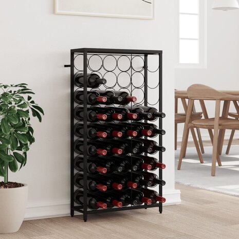 Wijnrek voor 45 flessen 54x18x100 cm smeedijzer zwart 1