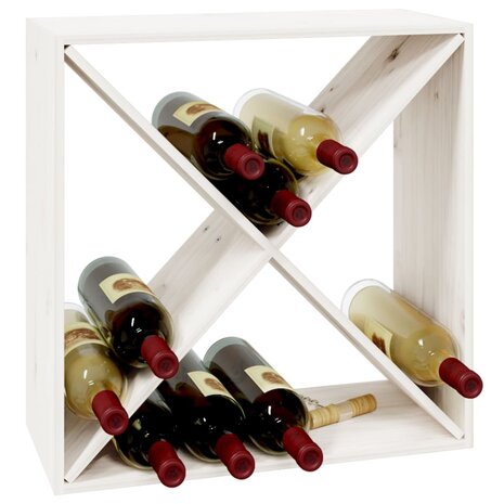 Wijnkast 62x25x62 cm massief grenenhout wit 4