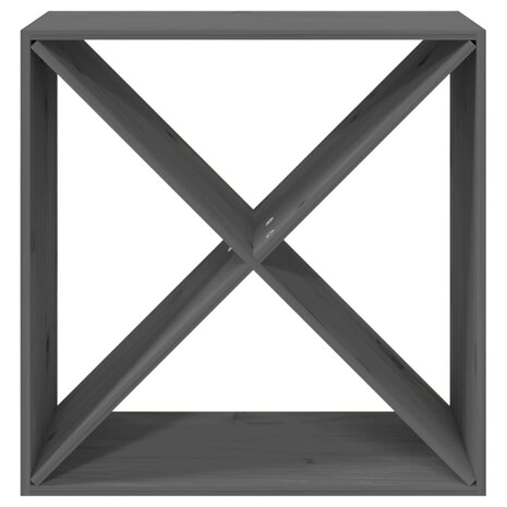 Wijnkast 62x25x62 cm massief grenenhout grijs 5