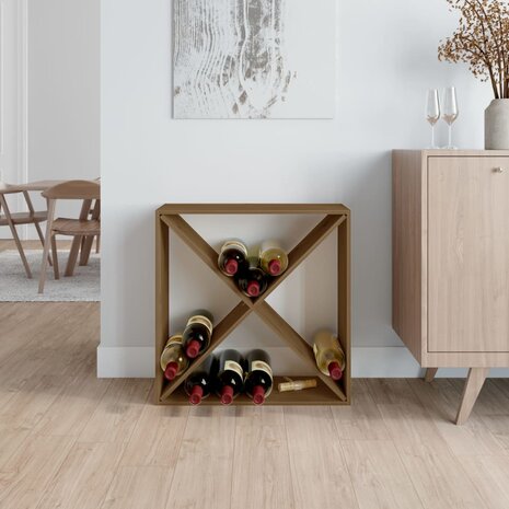 Wijnkast 62x25x62 cm massief grenenhout honingbruin 3