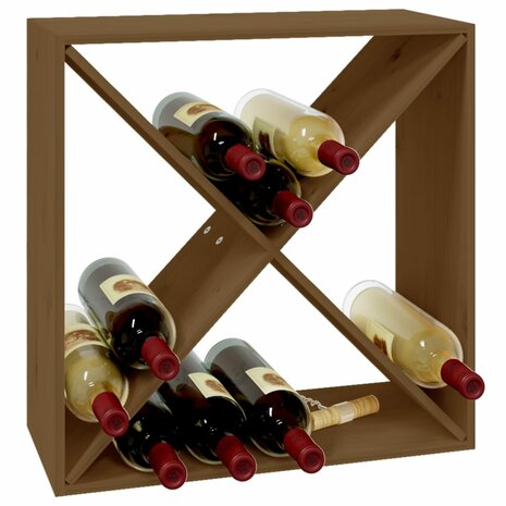 Wijnkast 62x25x62 cm massief grenenhout honingbruin 4