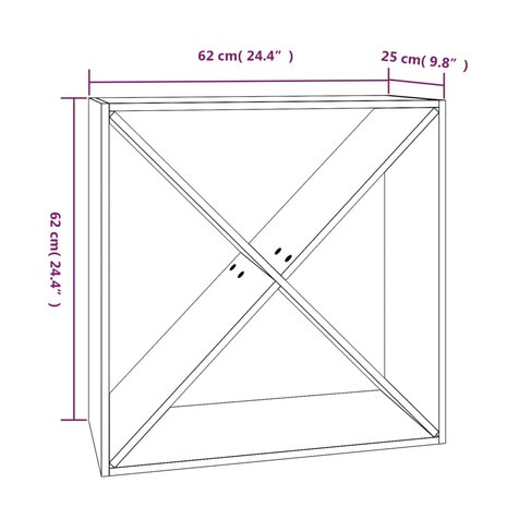 Wijnkast 62x25x62 cm massief grenenhout honingbruin 8