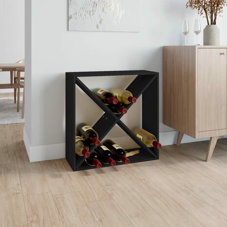 Wijnkast 62x25x62 cm massief grenenhout zwart 1