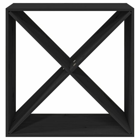 Wijnkast 62x25x62 cm massief grenenhout zwart 5
