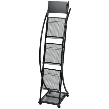 Tijdschriftenrek zwart 40x32x131 cm A4 1