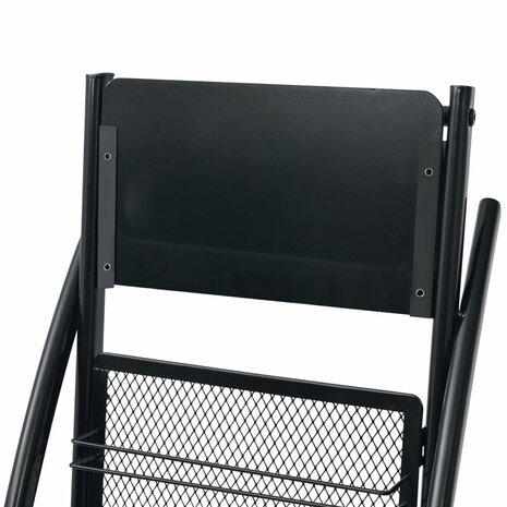 Tijdschriftenrek zwart 40x32x131 cm A4 4