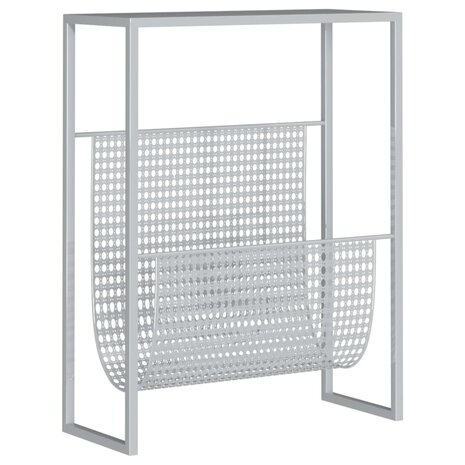 Tijdschriftenrek 35x15x45 cm staal zilverkleurig 2