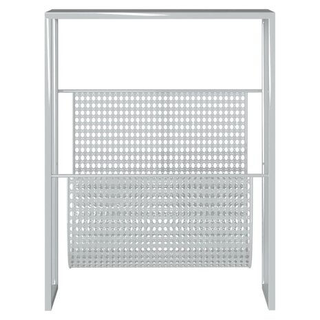 Tijdschriftenrek 35x15x45 cm staal zilverkleurig 3