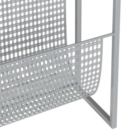 Tijdschriftenrek 35x15x45 cm staal zilverkleurig 6