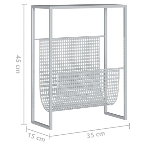 Tijdschriftenrek 35x15x45 cm staal zilverkleurig 7