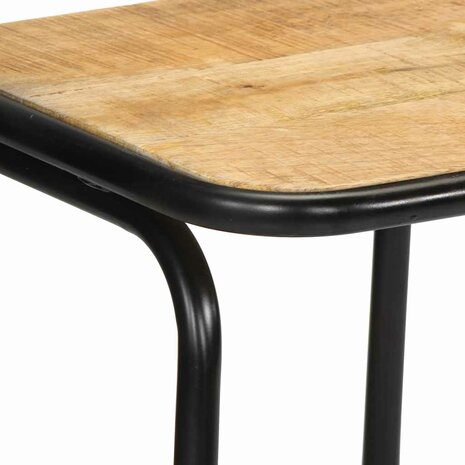 Barkrukken 4 st 46x35,5x80 cm massief hout ruw mangohout 6