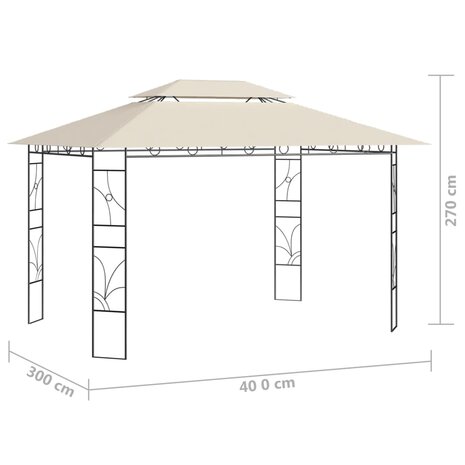 Prieel 160 g/m² 4x3x2,7 m crèmekleurig 6