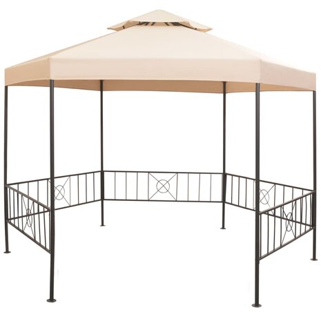Tuinprieel 323x265 cm hexagonaal beige 1