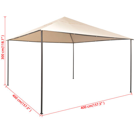 Prieel 4x4 m staal beige   8