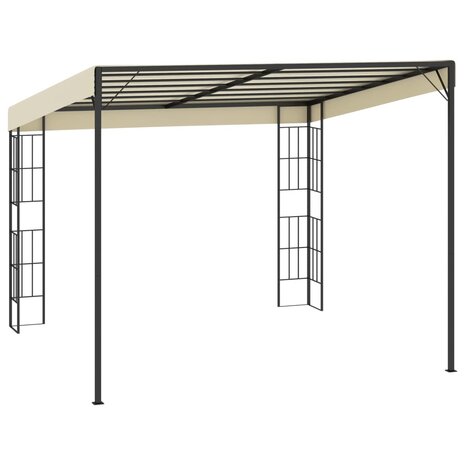 Wandprieel 3x3 m stof crèmekleurig 4