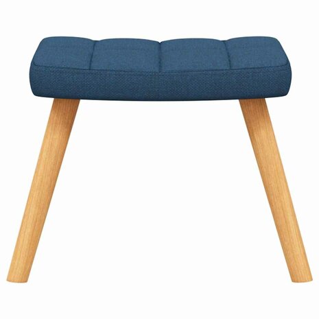 Schommelstoel met voetenbank stof blauw 9