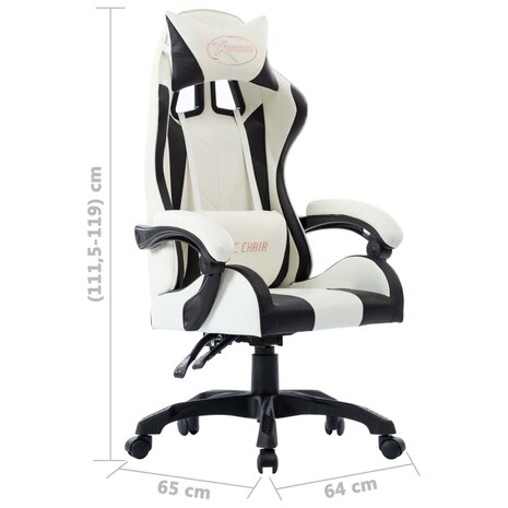 Racestoel kunstleer zwart 7