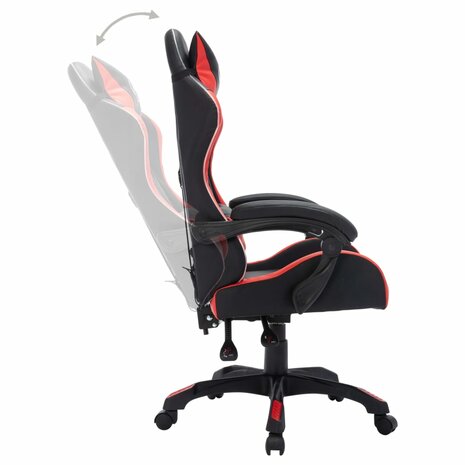 Racestoel met RGB LED-verlichting kunstleer rood en zwart 5